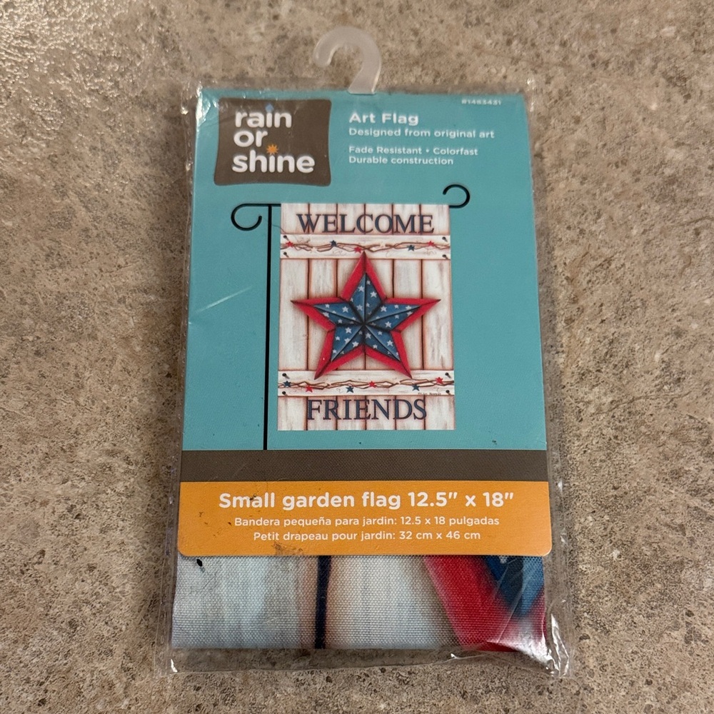 Welcome Friends Garden Flag - Red, Blue, White